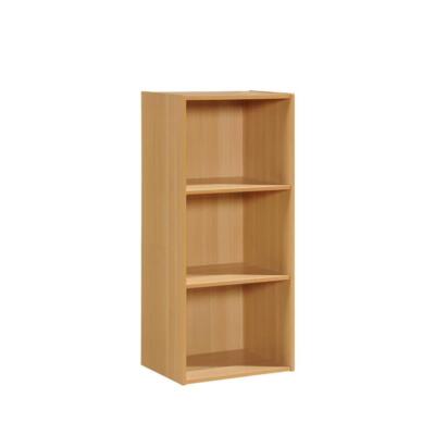 HODEDAH Bookcase Beech Finished Vertical Engineered Wood Closed Back 3-Shelves