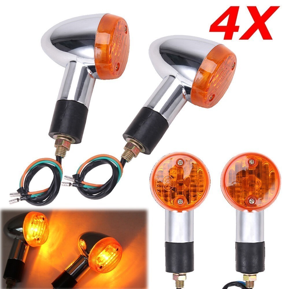 NEW Amber Turn Signal Lights for Suzuki Boulevard C109R C50 C90 S 40 50 83 4pcs