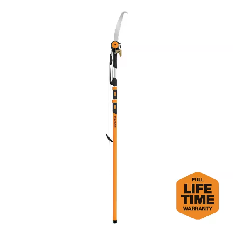 Tree Pruner 1.25 in. Steel Coated Cutting Blade 15 in. Pole Chain Drive 16 ft.