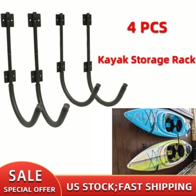 4PCS Kayak Storage Wall Mount Hanger Rack for Canoe Paddle Kayak Hanging Hook