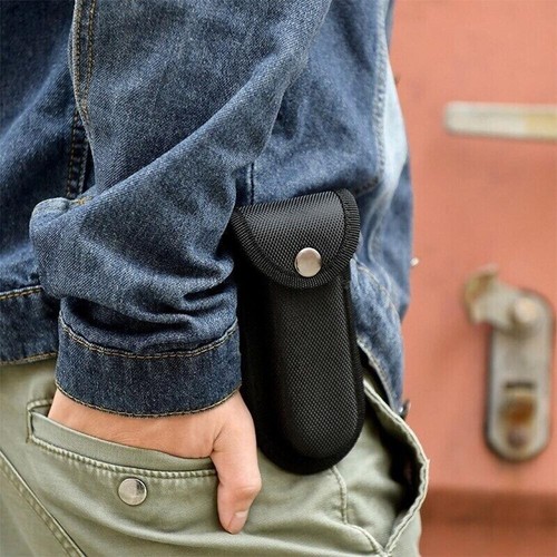 NEW 4pcs Hard Boxed Reinforced Nylon Belt Sheath for 5" Folding Knife Black USA