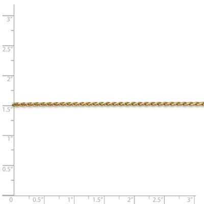 Pre-owned Superdealsforeverything Real 14kt Yellow Gold 1.9mm Round D/c Wheat Chain; 18 Inch