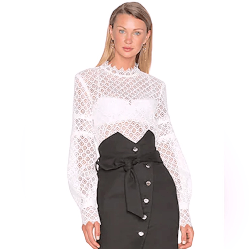 【美品】 AMERI MEDI LACE NECK BLOUSE Ameri（アメリ）の「MEDI LACE NECK BLOUSE（シャツ/ブラウス