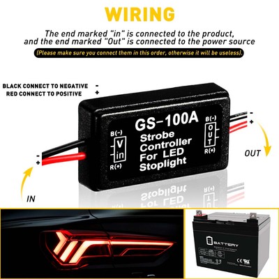 4X Universal Strobe Controller Flash Box Flasher for Module LED Brake Tail Light