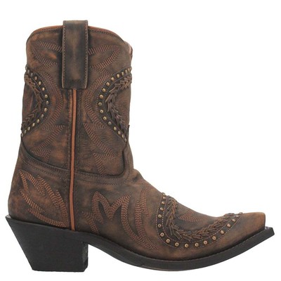 

Laredo Fancy Studded Snip Toe Cowboy Boots Womens Brown Casual Boots 52402, Коричневый, Laredo Fancy Studded Snip Toe Cowboy Booties