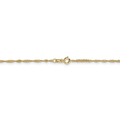 Pre-owned Superdealsforeverything Real 14kt Yellow Gold 1.3mm Singapore Chain; 20 Inch; Lobster Clasp