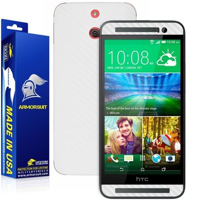 ArmorSuit MilitaryShield HTC One E8 Screen Protector + White Carbon Fiber Skin