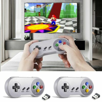 2x SNES Wireless Controller Retro Gamepad + USB receiver for PC MAC Raspberry Pi