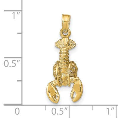Pre-owned Superdealsforeverything Real 14kt Yellow Gold Moveable Lobster Pendant