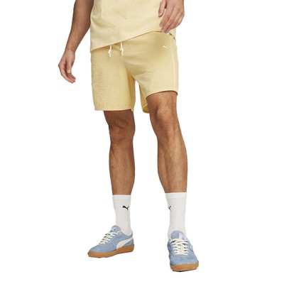 Мужские бежевые повседневные спортивные шорты на шнурке Puma Mmq Seersucker 6240186