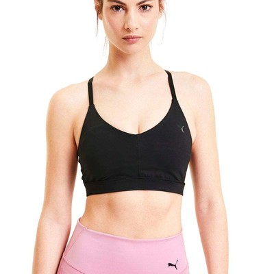 

Puma Low Impact Strappy Sports Bra Womens Size  Athletic Casual 519471-02, Черный