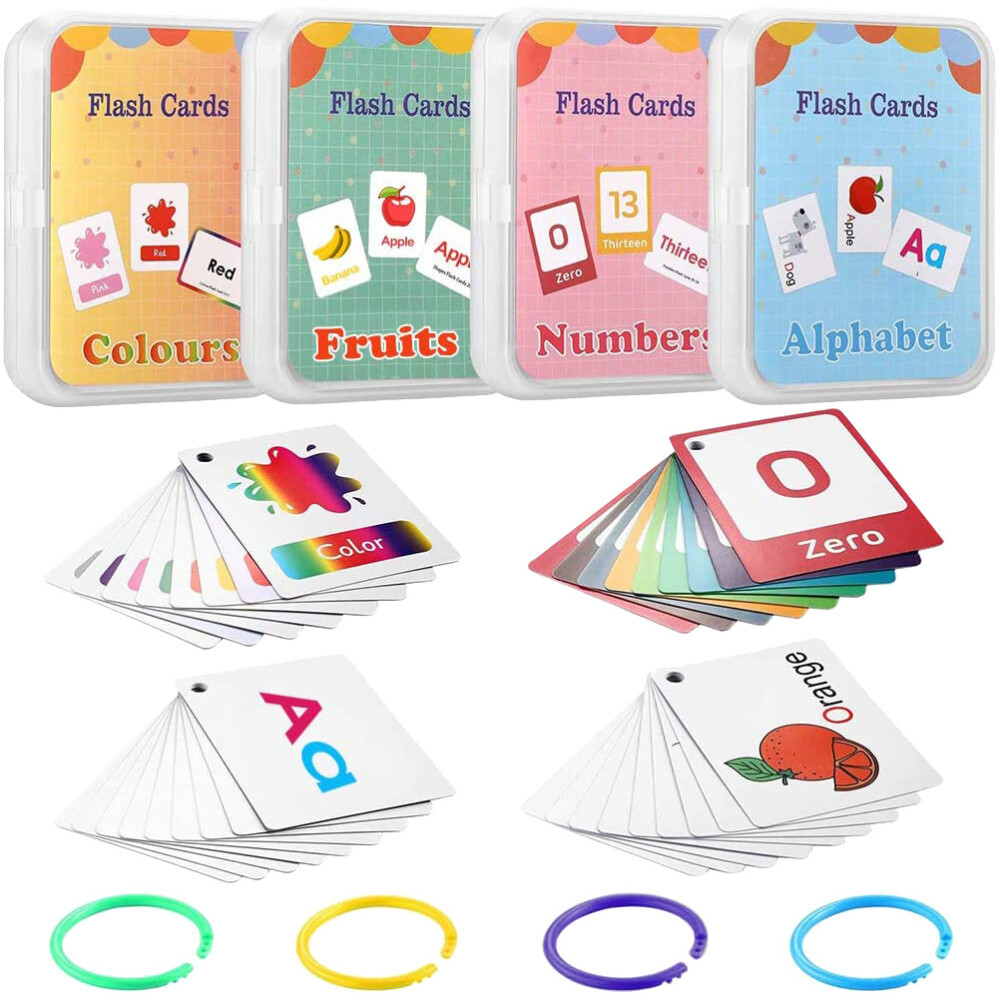 4pcs durable creative practical kids flash cards english