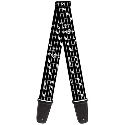 Music Notes Black White 2 Inches Wide