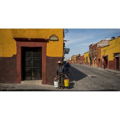 View Of Houses Along A Street  San Miguel De Allende  Guanajuato  Mexico Poster