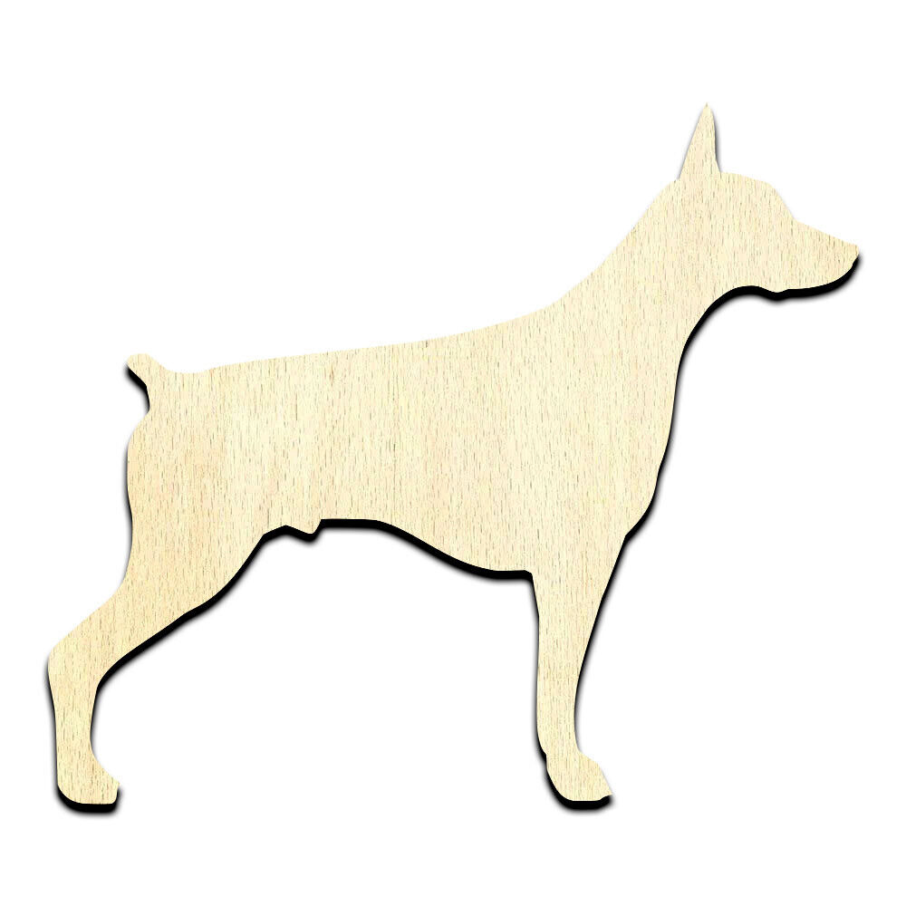 Doberman Dog Puppy Unfinished Wood Shape Craft Supply