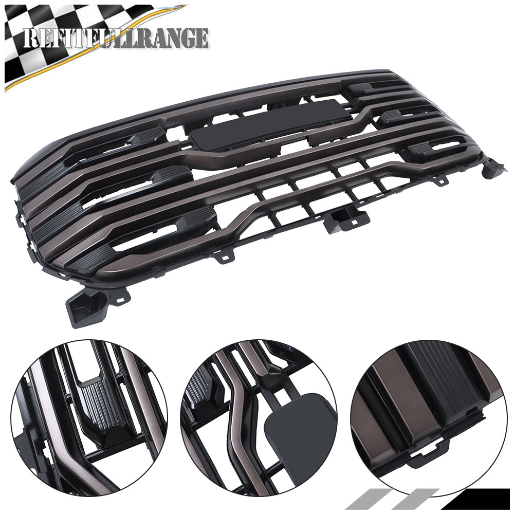 グリル Fits 7月13日GMCシエラ1500デナリフード成形+アッパー+下のグリルグロスブラック Fits 07-13 GMC Sierra 1500 Denali Hood Molding + Upper + グリル Fits 7月13日GMCシエラ1500デナリフード成形+アッパー+下
