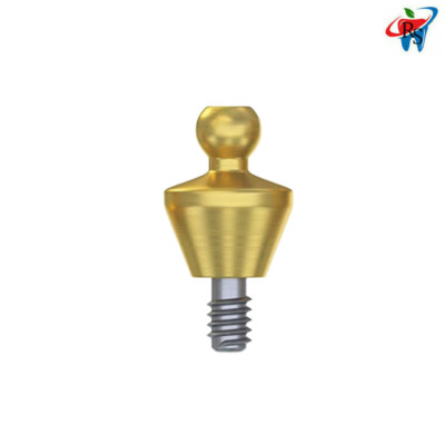 1pcs Dental Prosthetic Straight Ball Attachment Conical Connection RP Titanium