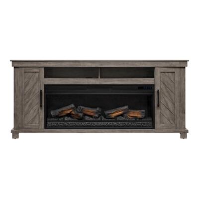 Ing Electric Fireplace Tv Stand 68" 5200-btu Weathered Gray