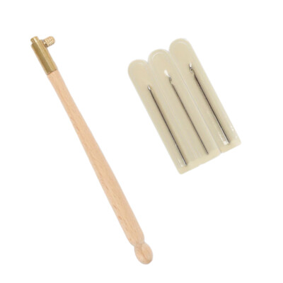 1Set DIY Embroidery Needle Punch Embroidery Threader Anti-skid Handle Punch Tool