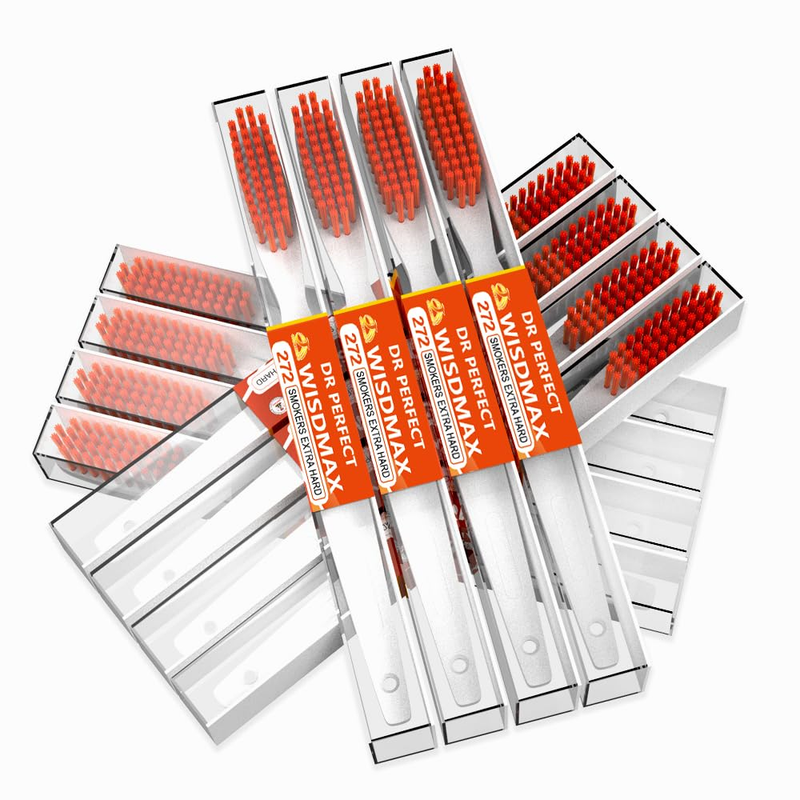 DR PERFECT Extra Hard Toothbrushes Firm Toothbrush for Smoker'S Teeth Whitening