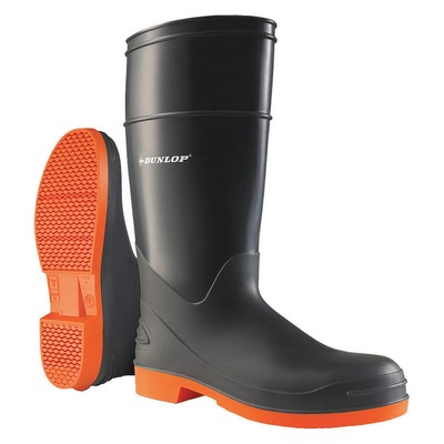 DUNLOP 879821533 Rubber Boot,Men's,15,Knee,Gray,PR 2LMA4