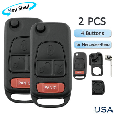 2 For Mercedes Benz ML 320 430 500 SLK 230 320 Smart Remote Key Shell Case Fob
