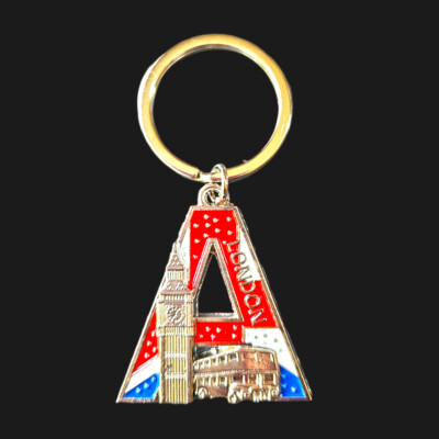 Alphabet Keyring Name Initial Letter Keychain A to Z Souvenir UK Landmark Gift