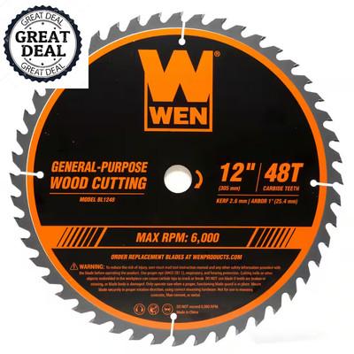 12 In. 80-Tooth Fine-Finish Professional Woodworking Saw Blade for Miter Saws an