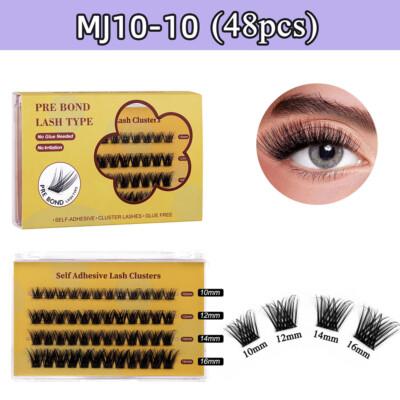 Glue-free Cluster Lashes Extension Self-adhesive False Eyelashes Natural Single 
