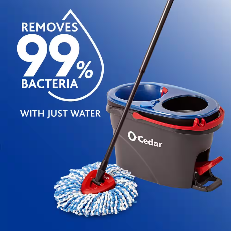 O-Cedar Easywring Rinseclean Microfiber Spin Mop & Bucket Floor Cleaning System,