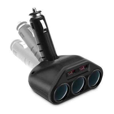 Car Charger Splitter Adapter 3-Socket 2-Port USB Quick Charge 3.0,120W 12V/24...