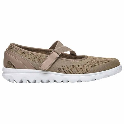 Propet Travelactiv Mary Jane Walking Womens Beige, Brown Sneakers Спортивная обувь