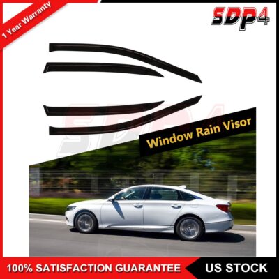 Window Sun Vent Visor Rain Guards Fits 2003-2007 Honda Accord Sedan Slim Style