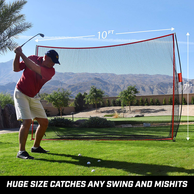 Rukket 10x7ft Haack Golf Net | Practice Driving Indoor and Outdoor | Golfing at
