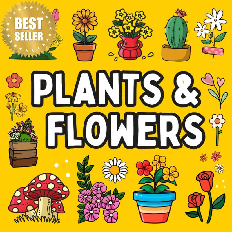 Bold and Easy Flowers & Plants Coloring Book: 51 Big and Simple Designs for Adul