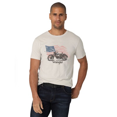 

Мужская мото футболка Wrangler с американским флагом, Rock/heather