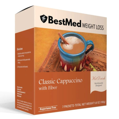 BestMed Weight Loss Cappuccino Drink with Fiber Ideal Protein Alternative 7ct