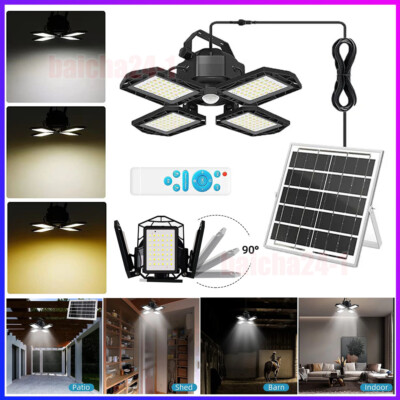 Solar Pendant Light Outdoor Indoor 168LED Solar Powered Motion Sensor Shed Light
