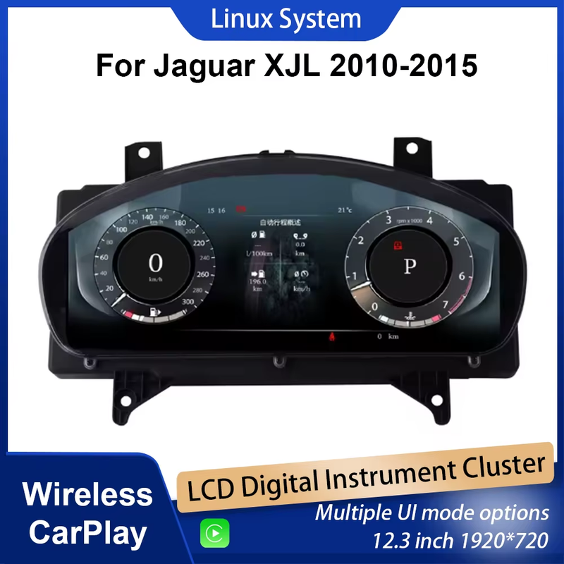 12.3”Digital Cluster Dashboard For Jaguar XJL 2010-2015 Speedometer Wireless Ca