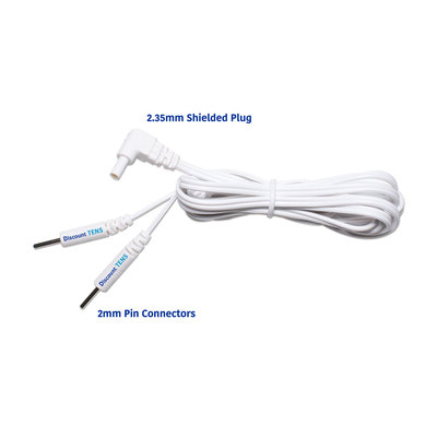 TENS Lead Wires - Two 2mm Pin Connectors -  Quantity: 2