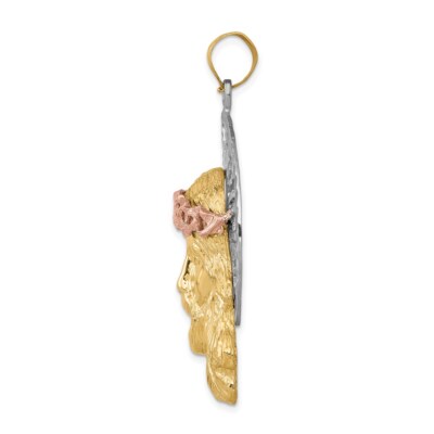 Pre-owned Superdealsforeverything Real 14kt Tri-color Jesus Pendant