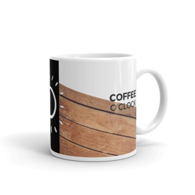 11 OZ Coffee O Clock Design Ceramic Travel Mug Home Tea Coffee Cup For Gifts