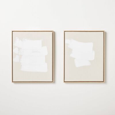 Thresholded Studio McGee Minimalist Canvas Wall Art Set of 2 16x20 White