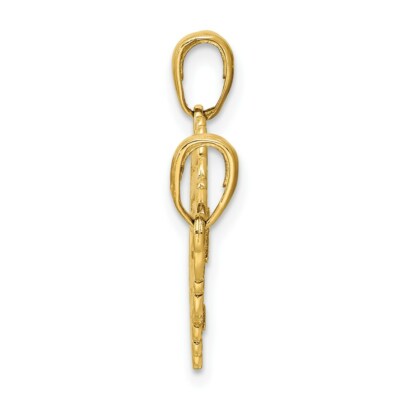 Pre-owned Superdealsforeverything Real 14kt Polished 2 Piece Break Apart He Who Holds The Key Charms In Yellow