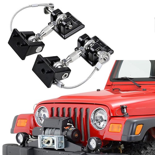Silver 2pcs Aluminum Hood Catch Latches Kit For 2007-2017 Jeep Wrangler JK /& Unlimited