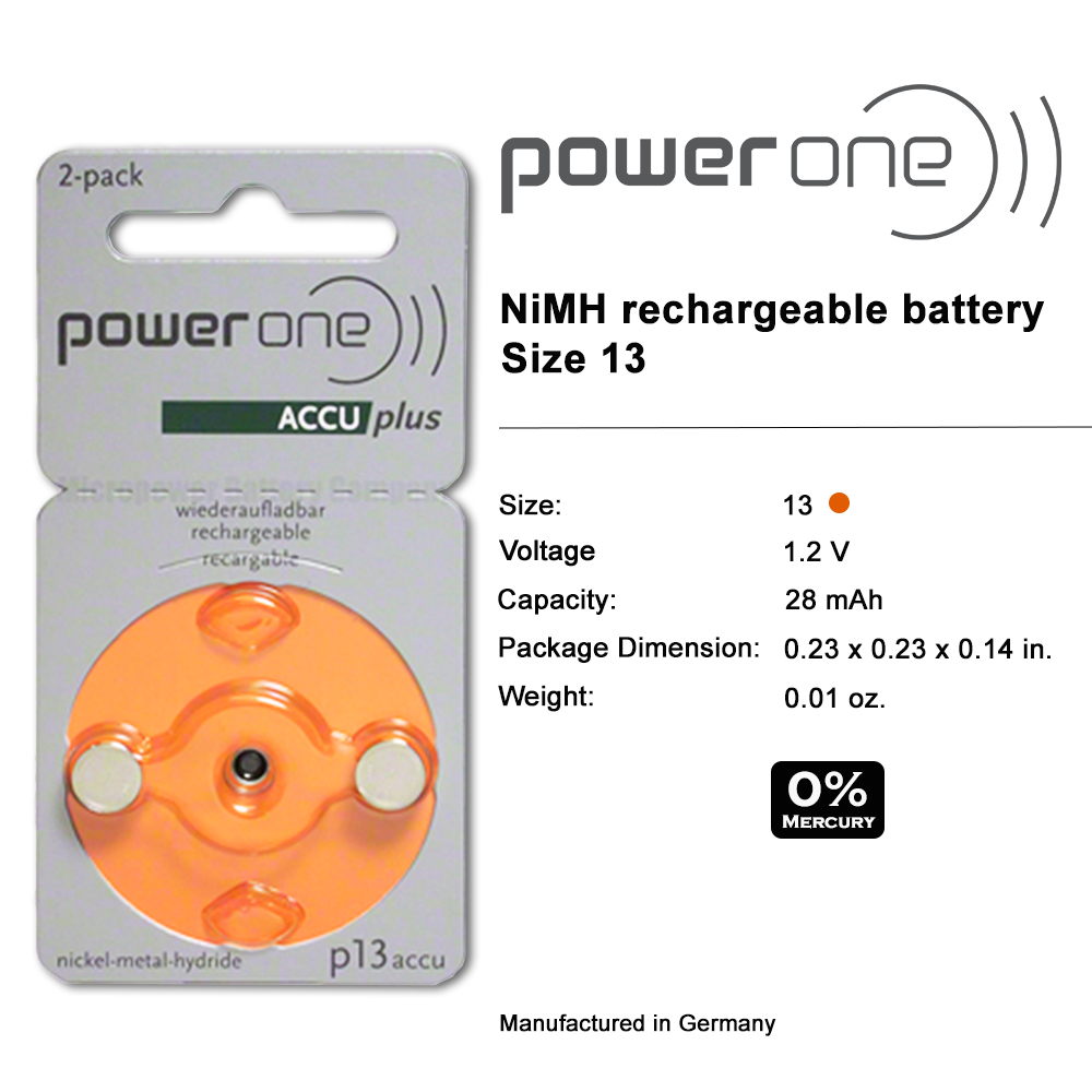 ️ Слуховой аппарат Power One ACCU plus p13 Hearing Aid Rechargeable