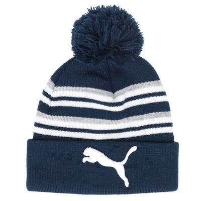 

Puma Oliver Stripe Knit Beanie Youth Boys Size  Athletic Casual 85915802, Синий, Puma Oliver Stripe Knit Beanie Youth