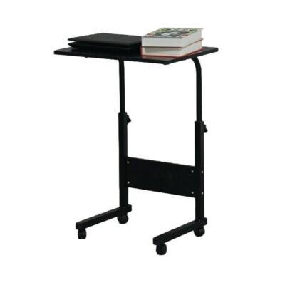 Portable Rolling Laptop Stand Desk Wood Laptop Tray Sofa Bed Table w/ Wheel