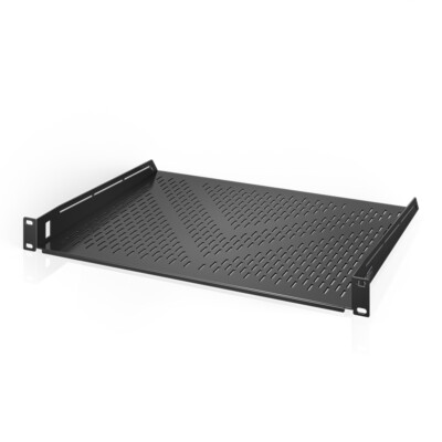 Vented Cantilever 1U Universal Rack Shelf, 14'' Deep for 19'' Racks, 60lb Capacity