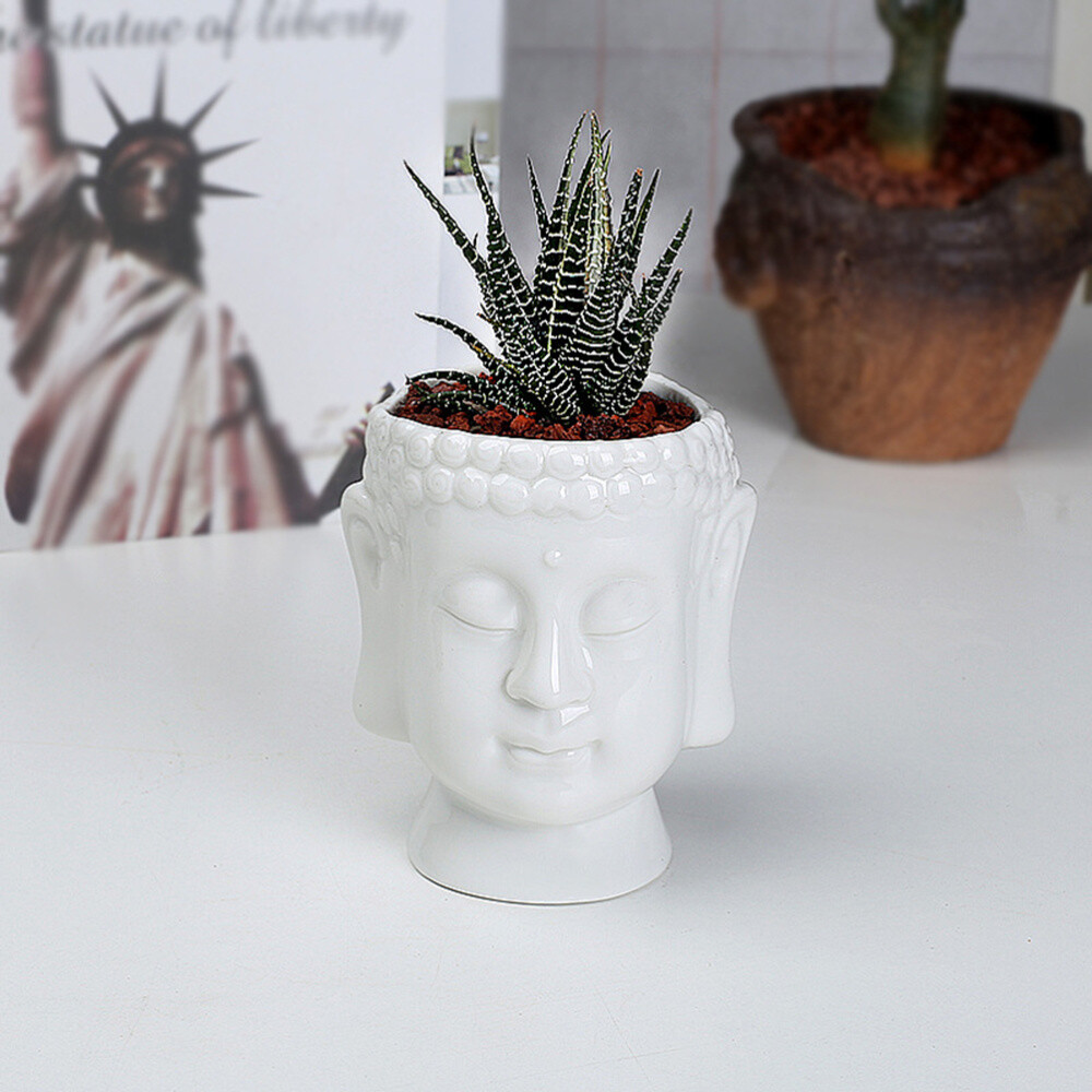 1pc Vase Stylish Chic Creative Ceramics Buddha Vase Ornament